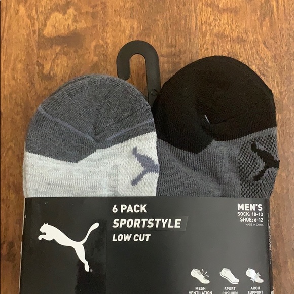 Puma Underwear & Socks Puma Mens Sportstyle Low Cut Socks 6 Pack